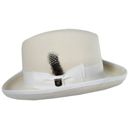 Stacy Adams | Wool Felt Homburg Hat | 130463 | profile | IVORY
