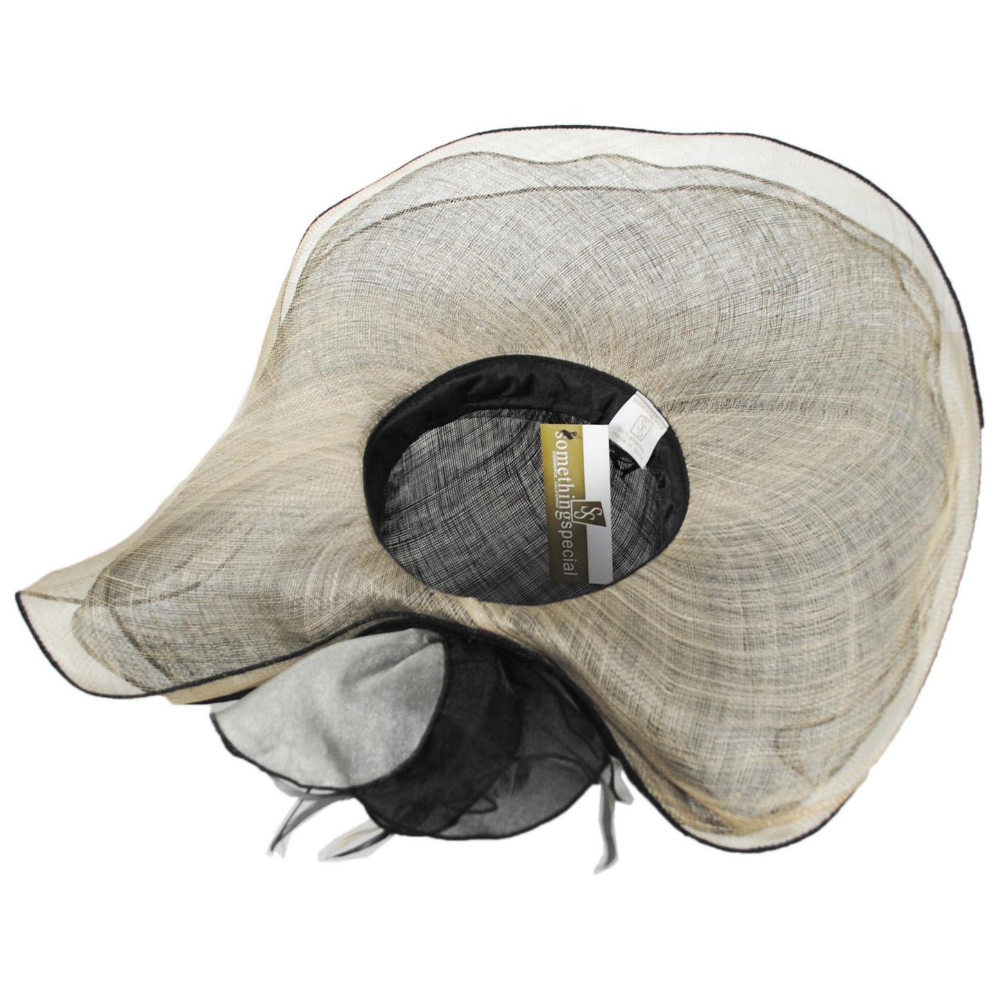 Something Special | Adore Belle Sinamay Straw Off Face Hat | 121362 | under | BLACK/GRAY