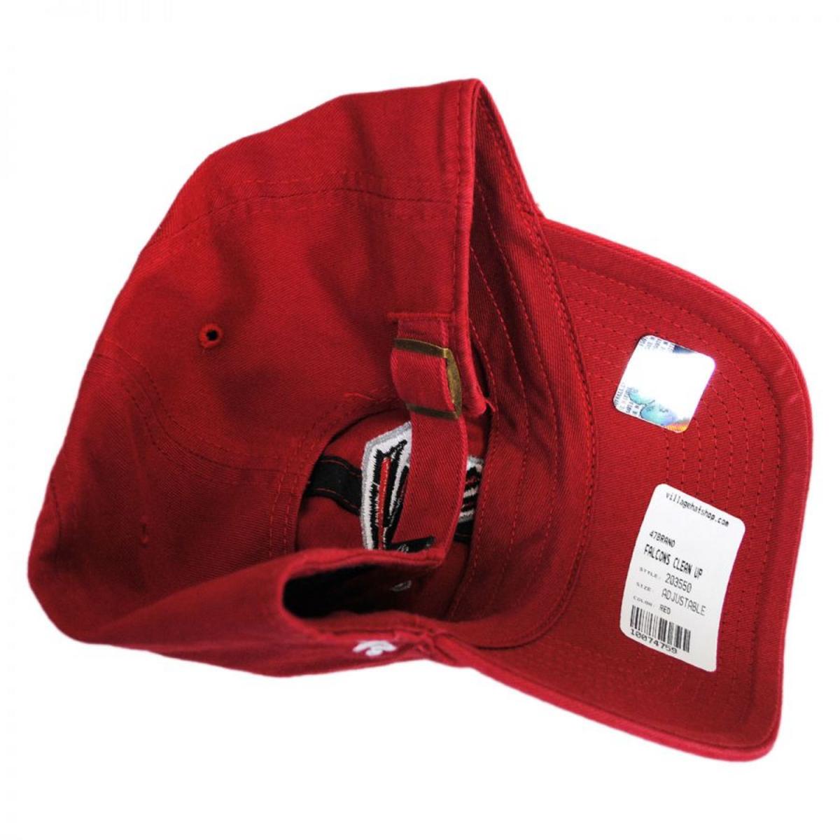 47 Brand | Atlanta Falcons NFL Clean Up Strapback Baseball Cap Dad Hat | 203550 | under | RED