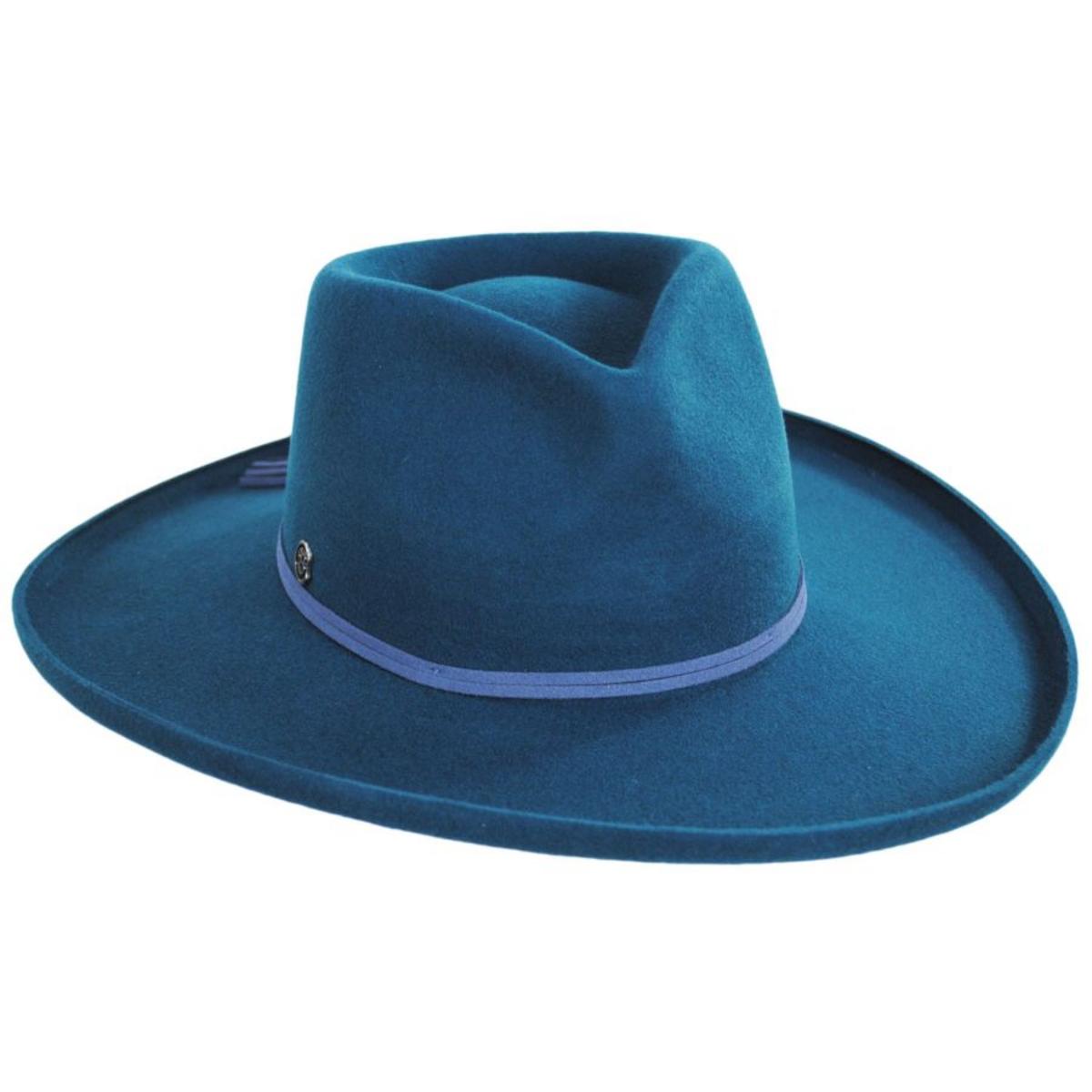 Biltmore | V.C. Revel Heart Wool Felt Rancher Fedora Hat | 130273 | lead | TEAL