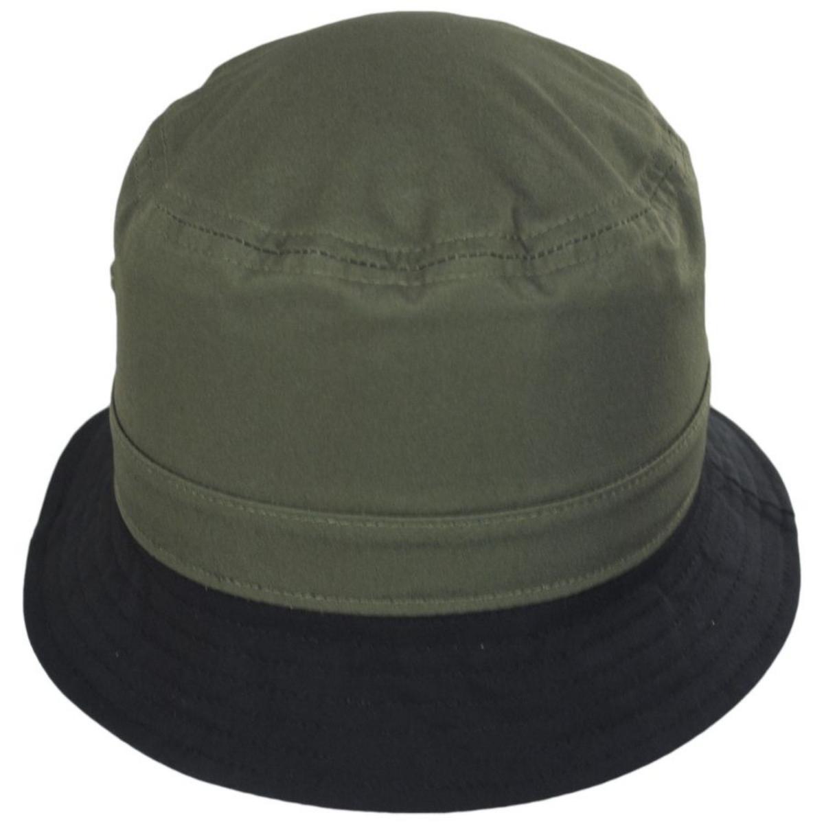Goorin Bros | Jeff Jeff Two Tone Cotton Bucket Hat - FINAL SALE | 187504 | front | OLIVE