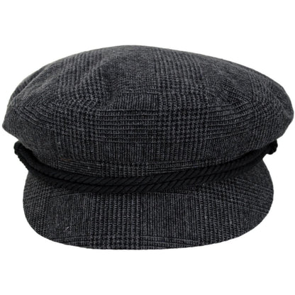 BRIXTON HATS | Fiddler Plaid Fisherman Cap | 181358 | front | GREY SHADOW PLAID