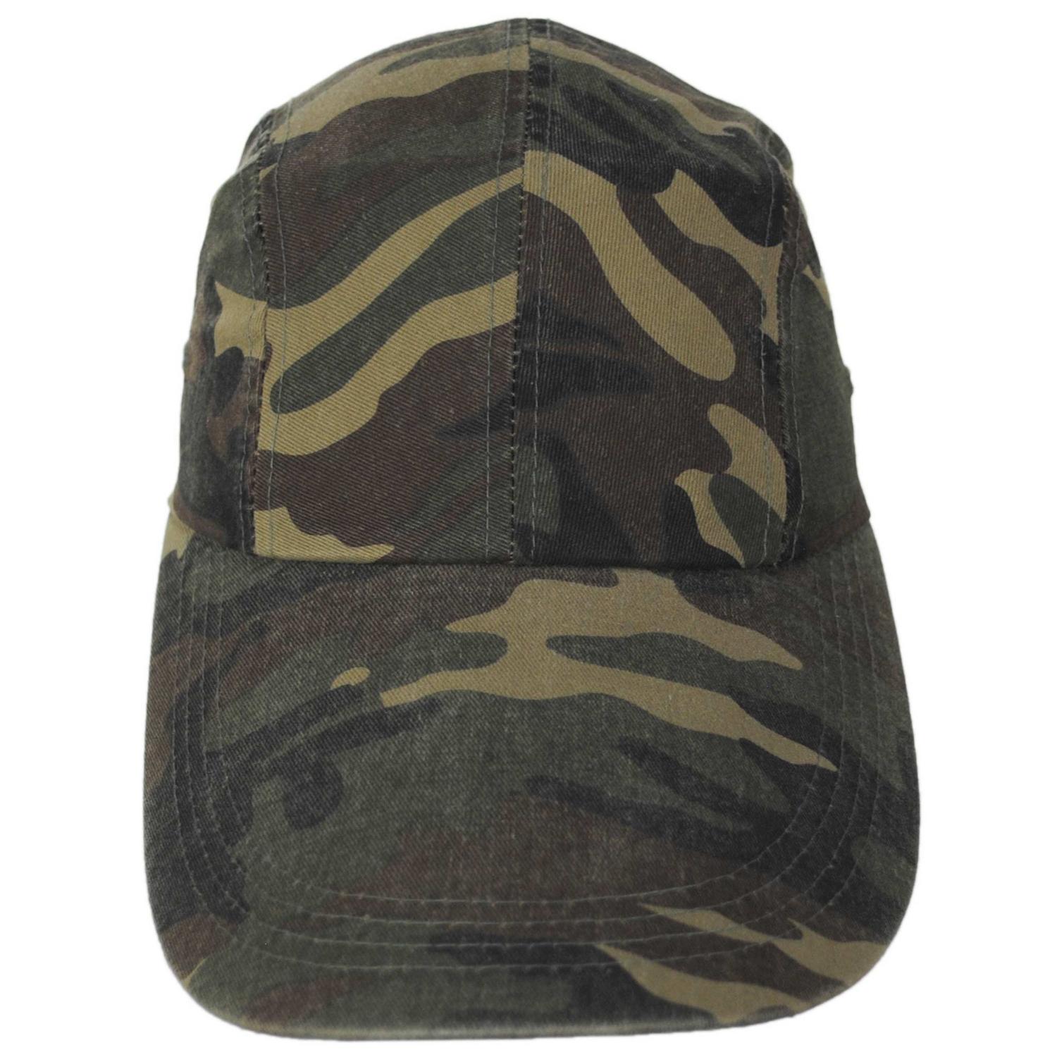 Village Hat Shop | VHS Long Bill Adjustable Baseball Cap | 222440 | front | CAMOUFLAGE