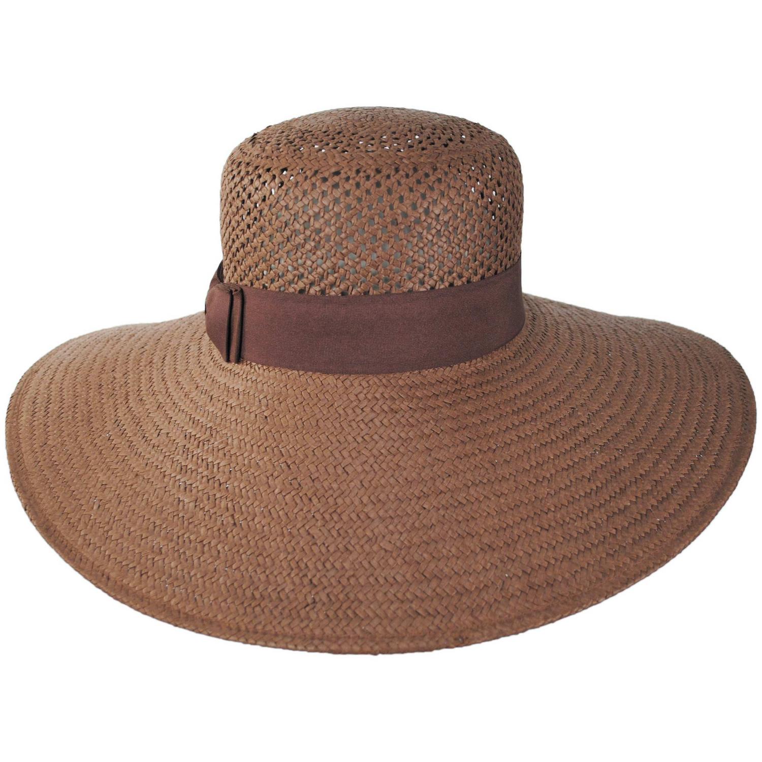 San Diego Hat Company | Clara Toyo Straw Lampshade Sun Hat | 103592 | front | BROWN