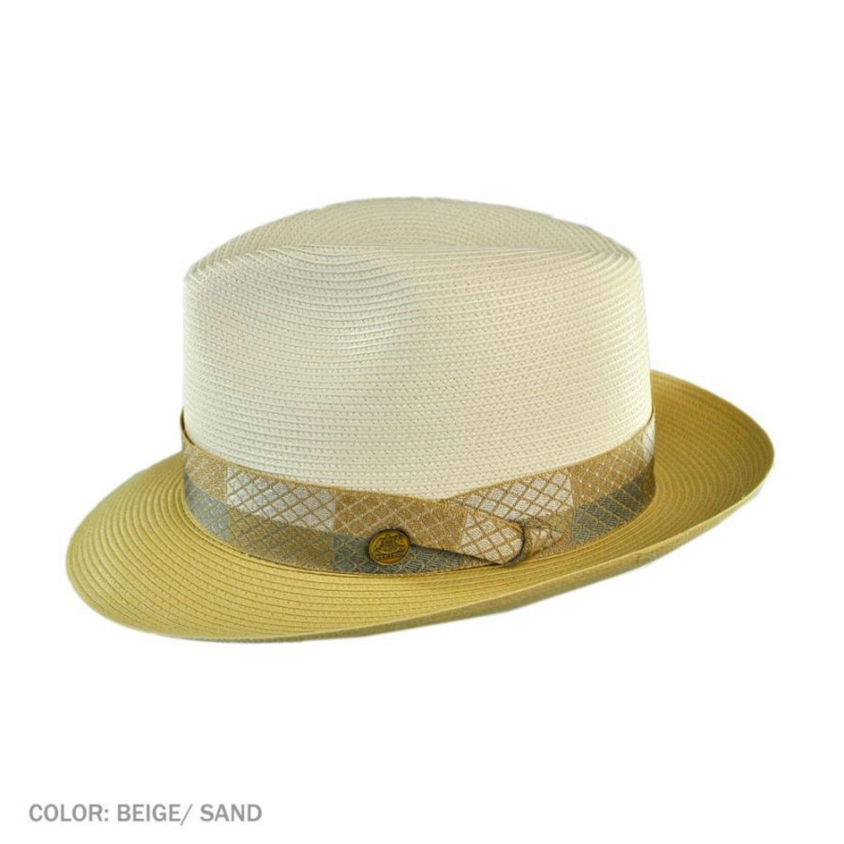 Stetson | Andover Florentine Milan Straw Fedora Hat | 126939 | under | BEIGE/SAND