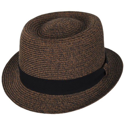 Bigalli | Subway Poly Braid Stingy Brim Pork Pie Hat | 129252 | lead | CHOCOLATE
