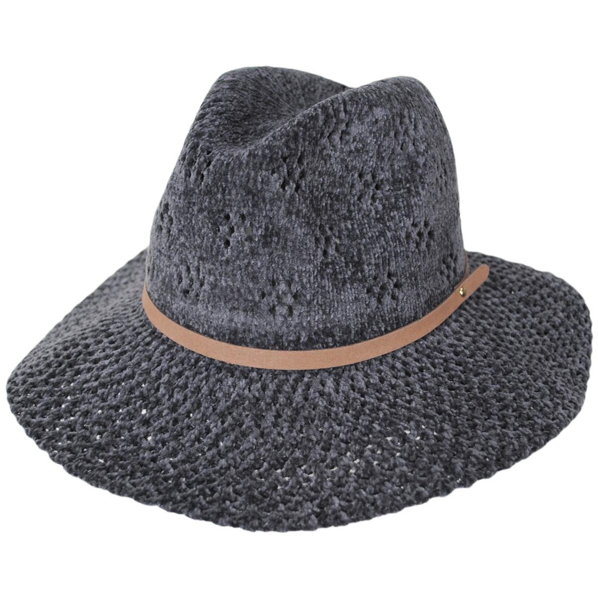 San Diego Hat Company | Walnut Grove Chenille Knit Fedora Hat | 108943 | lead | CHARCOAL