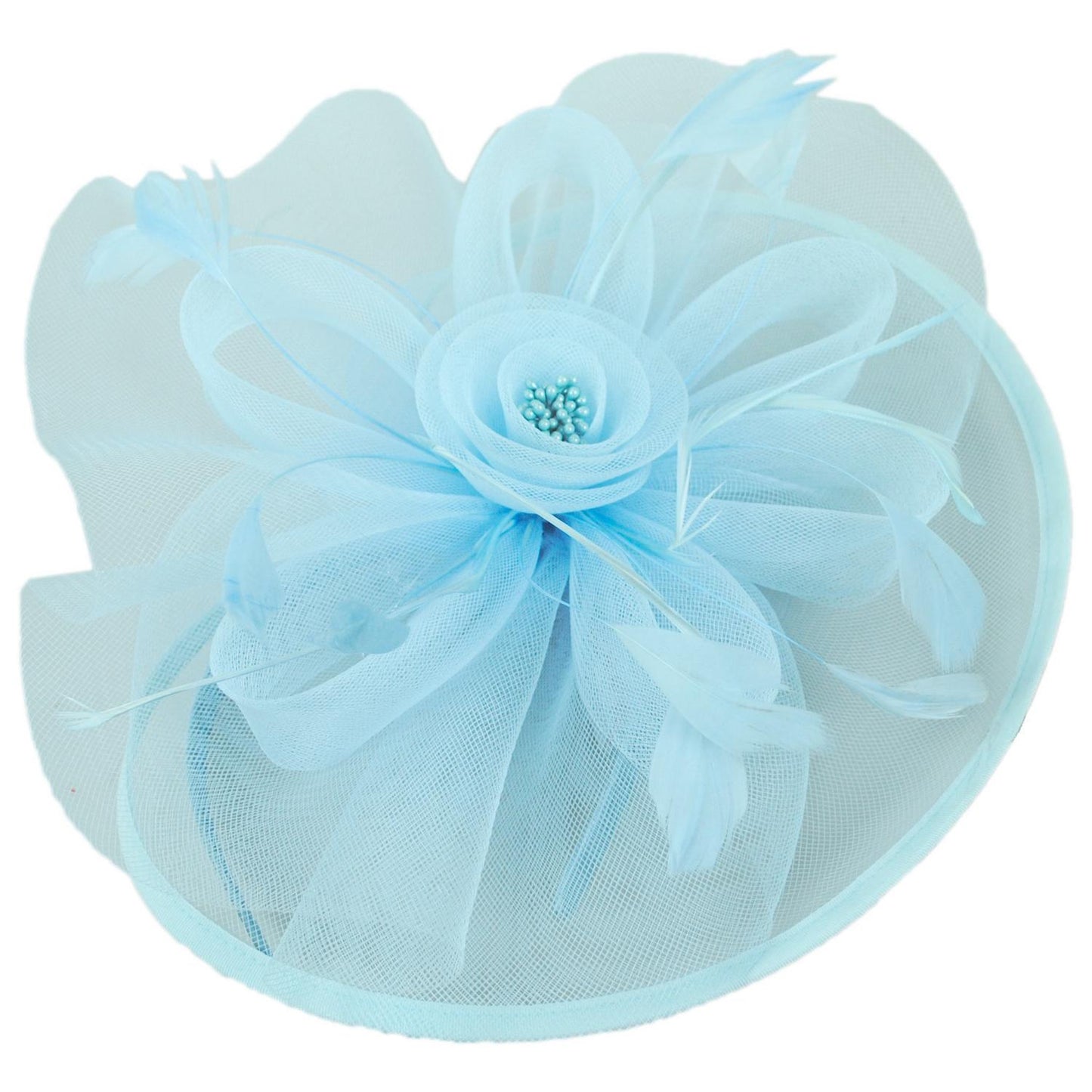 Sophia | Floral Mesh and Ribbon Fascinator Hat | 122905 | lead | BLUE