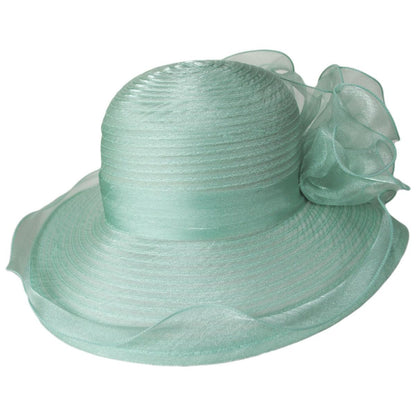 San Diego Hat Company | Organza Mesh Lampshade Dress Hat | 121050 | lead | SAGE