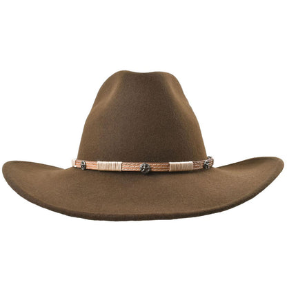 Bigalli | Frontier Long Trail Crushable Merino Wool Felt Aussie Hat | 131404 | front | CHOCOLATE