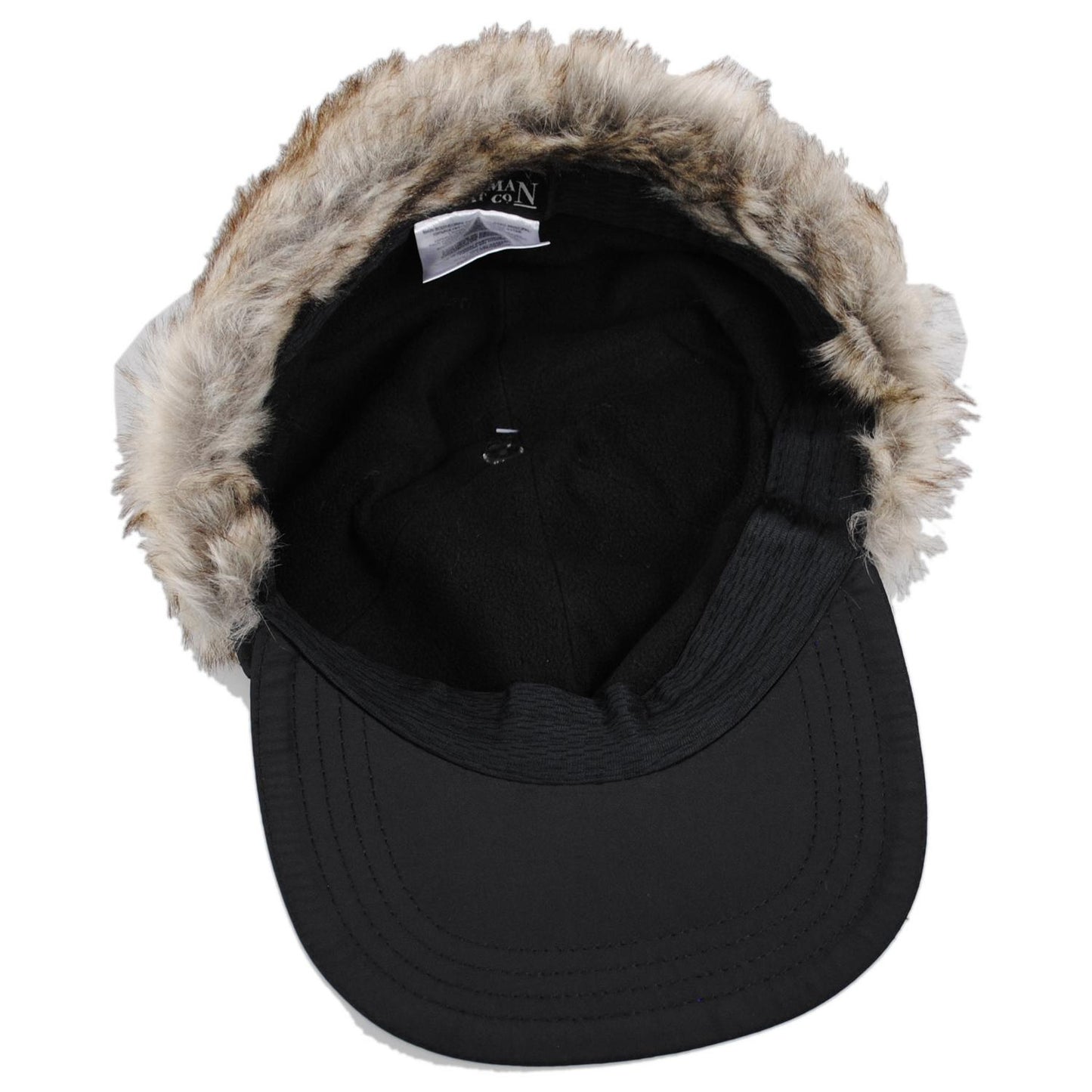Dorfman Pacific | Woody Nylon Earflap Fitted Baseball Cap | 200184 | under | BLACK