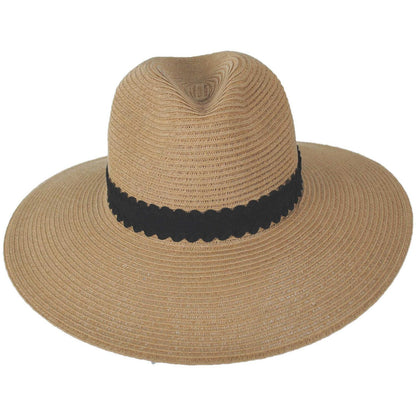 Physician Endorsed | Avery Toyo Straw Fedora Hat | 102646 | front | TOAST/BLACK