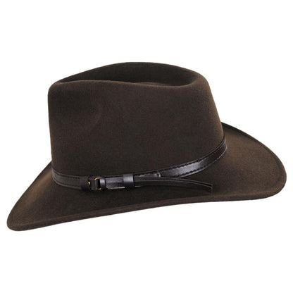 Jaxon Hats | Wholesale Crushable Wool Felt Outback Hat B2B Pre-Pack | B2B135002 | profile | OLIVE GREEN