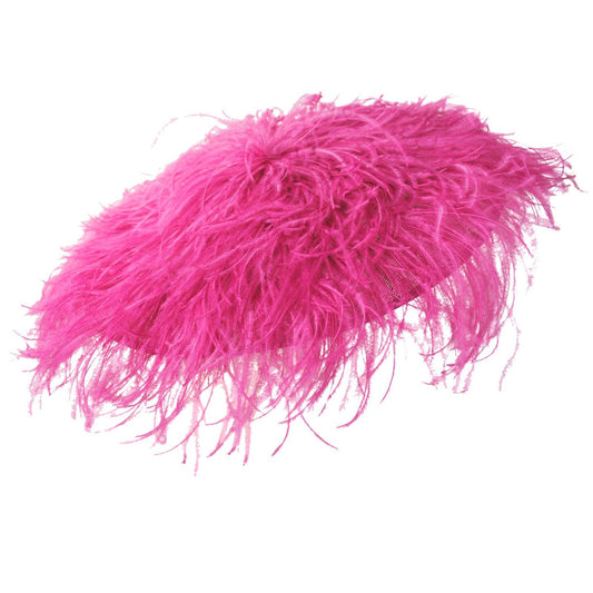 St. Julian | Ostrich Feathers & Sinamay Straw Fascinator Hat | 124279 | lead | BERRY