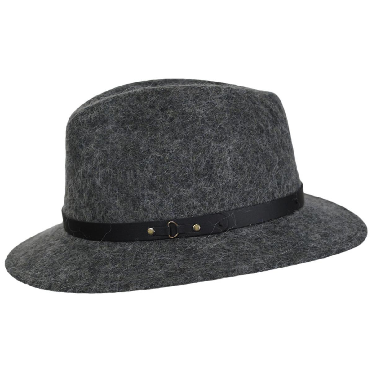 Bigalli | Andes Alpaca and Wool Felt Safari Fedora Hat | 131440 | profile | GREY MELANGE