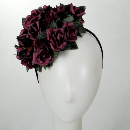 Kathy Jeanne | Rose Bouquet Fascinator | 122461 | front | WINE