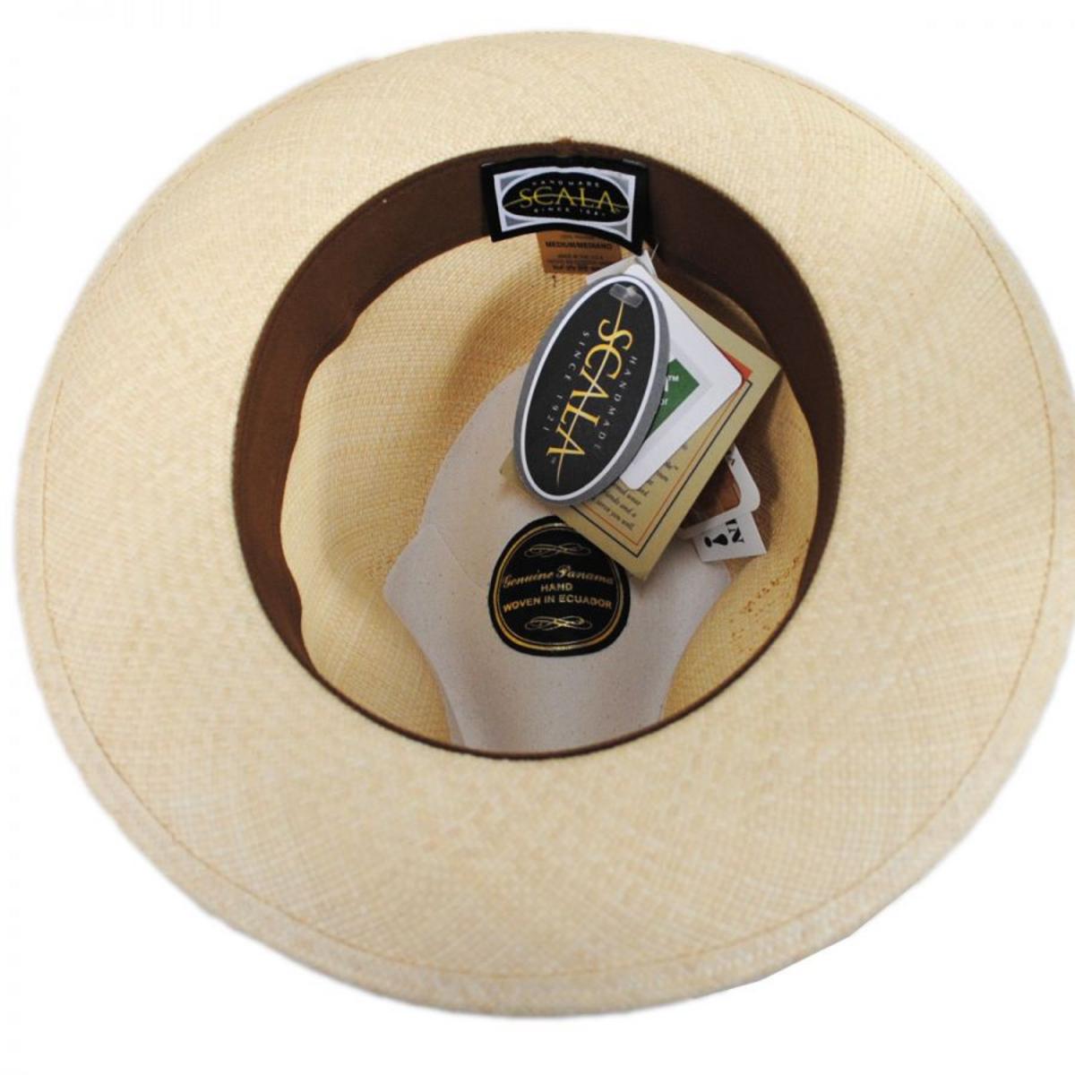 Scala | Safari Grade 8 Panama Straw Fedora Hat | 126263 | under | NATURAL