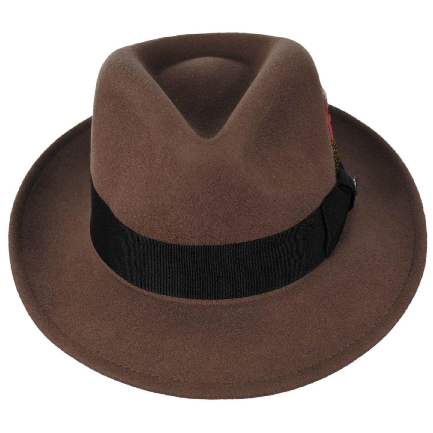 Jaxon Hats | C-Crown Crushable Wool Felt Fedora Hat | 135003 | front | PECAN