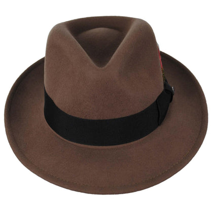 Jaxon Hats | C-Crown Crushable Wool Felt Fedora Hat | 135003 | front | PECAN