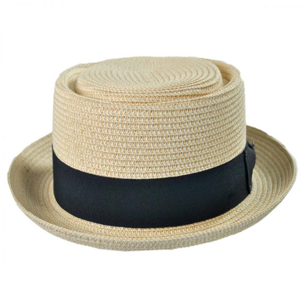 Jaxon Hats | Toyo Straw Braid Pork Pie Hat | 128501 | front | TAN