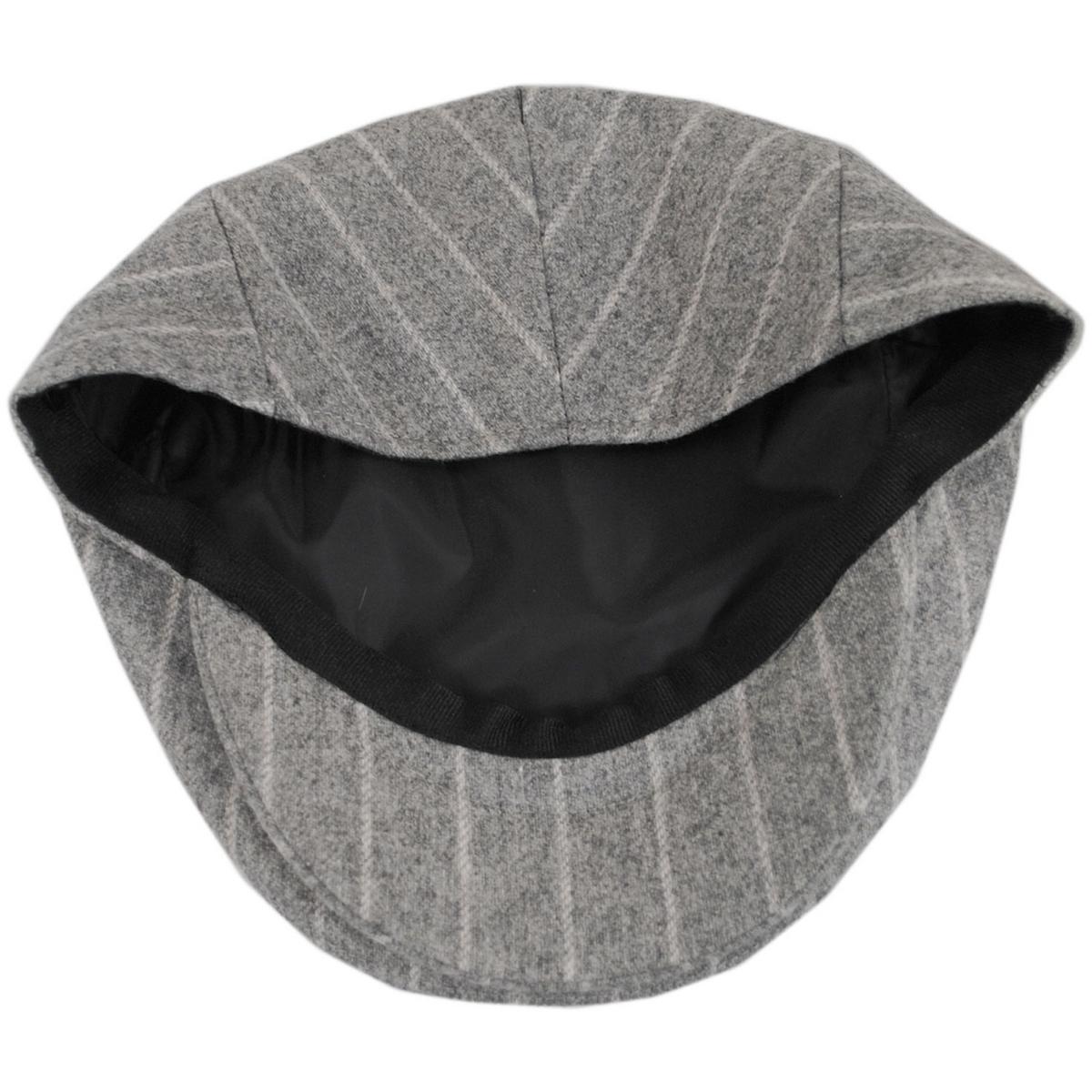 Baskerville Hat Company | Wholesale Regency Wool Pinstripe Ivy Cap B2B Pre-Pack | B2B167669 | under | SILVER