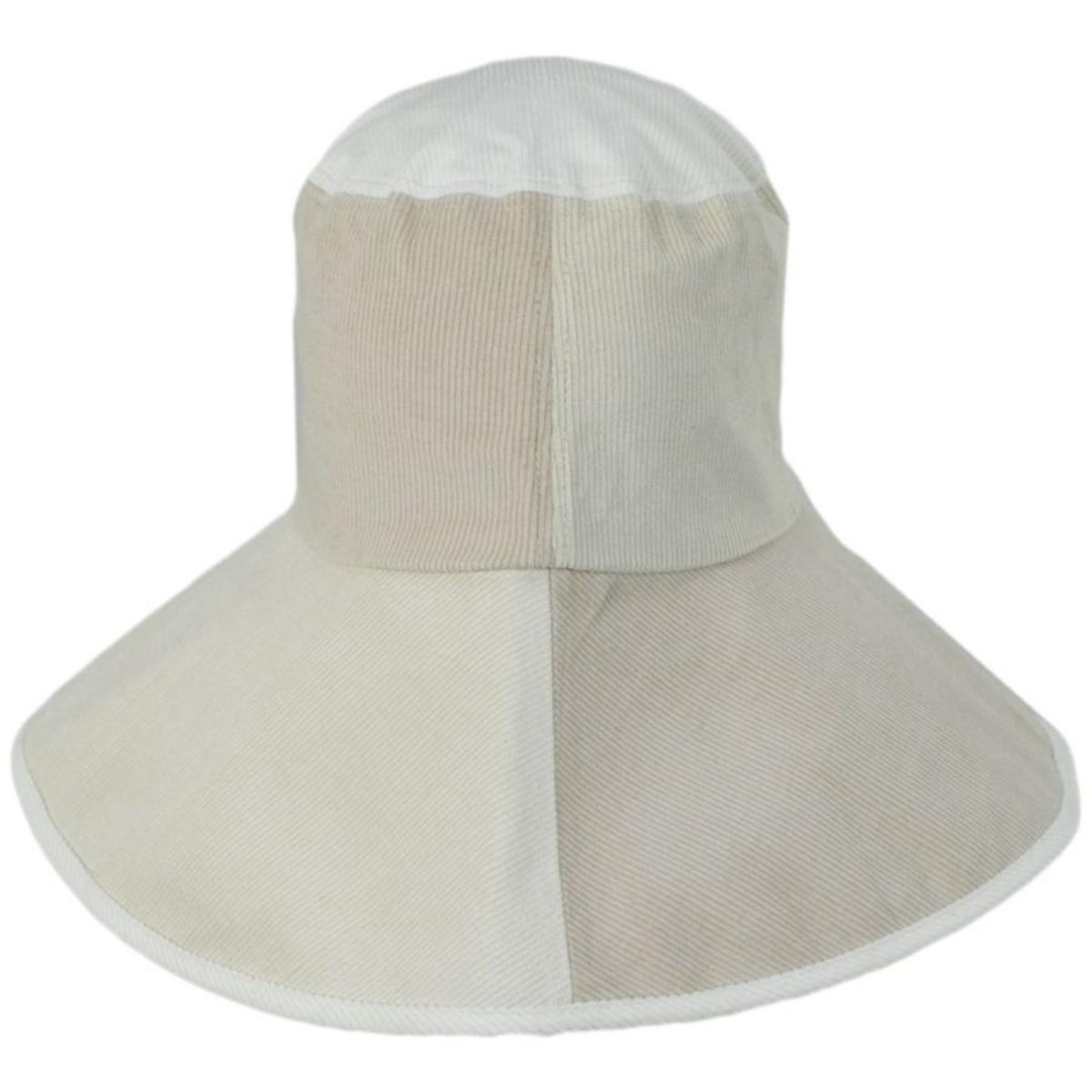 BRIXTON HATS | Maddie Color Block Cotton Sun Hat | 402611 | front | DOVE/OFF WHITE/WHITE