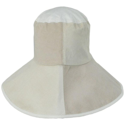 BRIXTON HATS | Maddie Color Block Cotton Sun Hat | 402611 | front | DOVE/OFF WHITE/WHITE