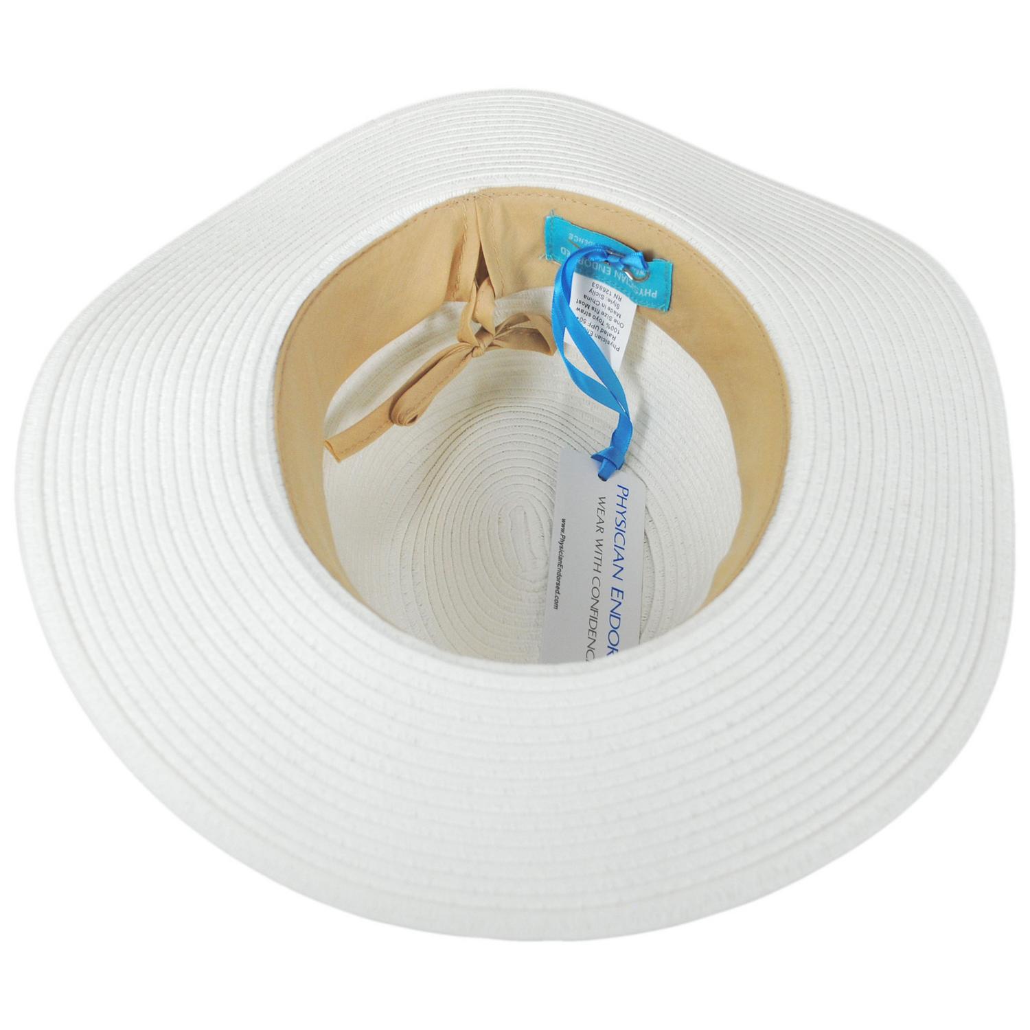 Physician Endorsed | Sicily Toyo Straw Fedora Hat | 102650 | under | WHITE/GREY