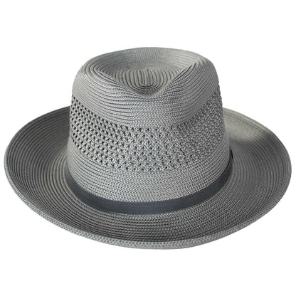Bailey 1922 | Gratz PP Braid Straw Fedora - Grey | 127930G | front | GREY