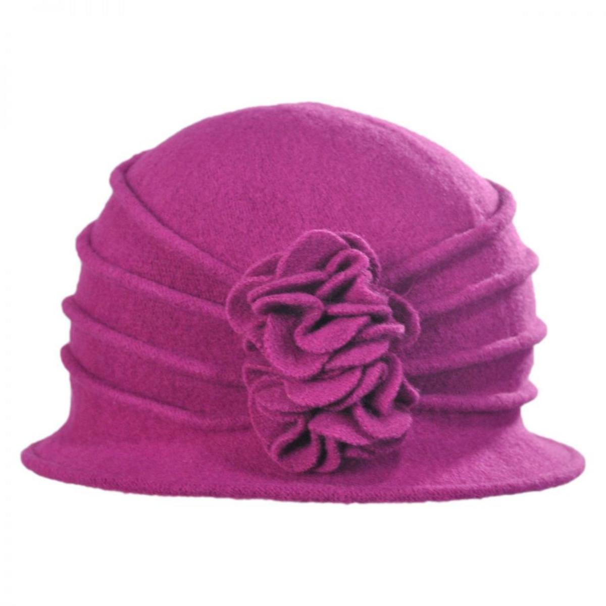 Scala | Boiled Wool Cloche Hat | 106306 | profile | BERRY