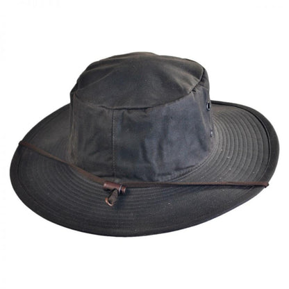 Hills Hats of New Zealand | The Squatter Waxed Cotton Booney Hat | 401702 | lead | BROWN