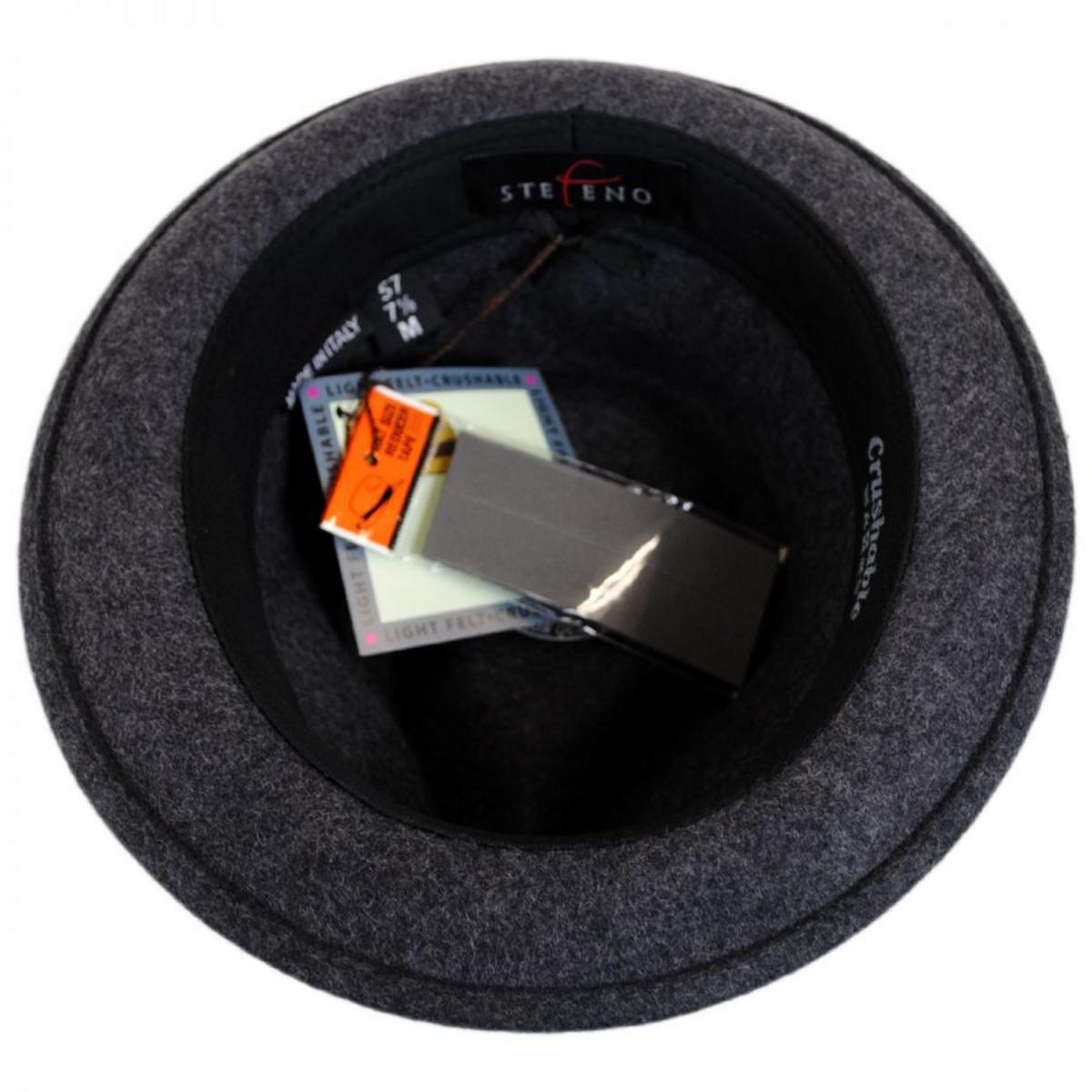 Stefeno Hats | Teardrop Wool Felt Trilby Fedora Hat | 136061 | under | GREY MIX