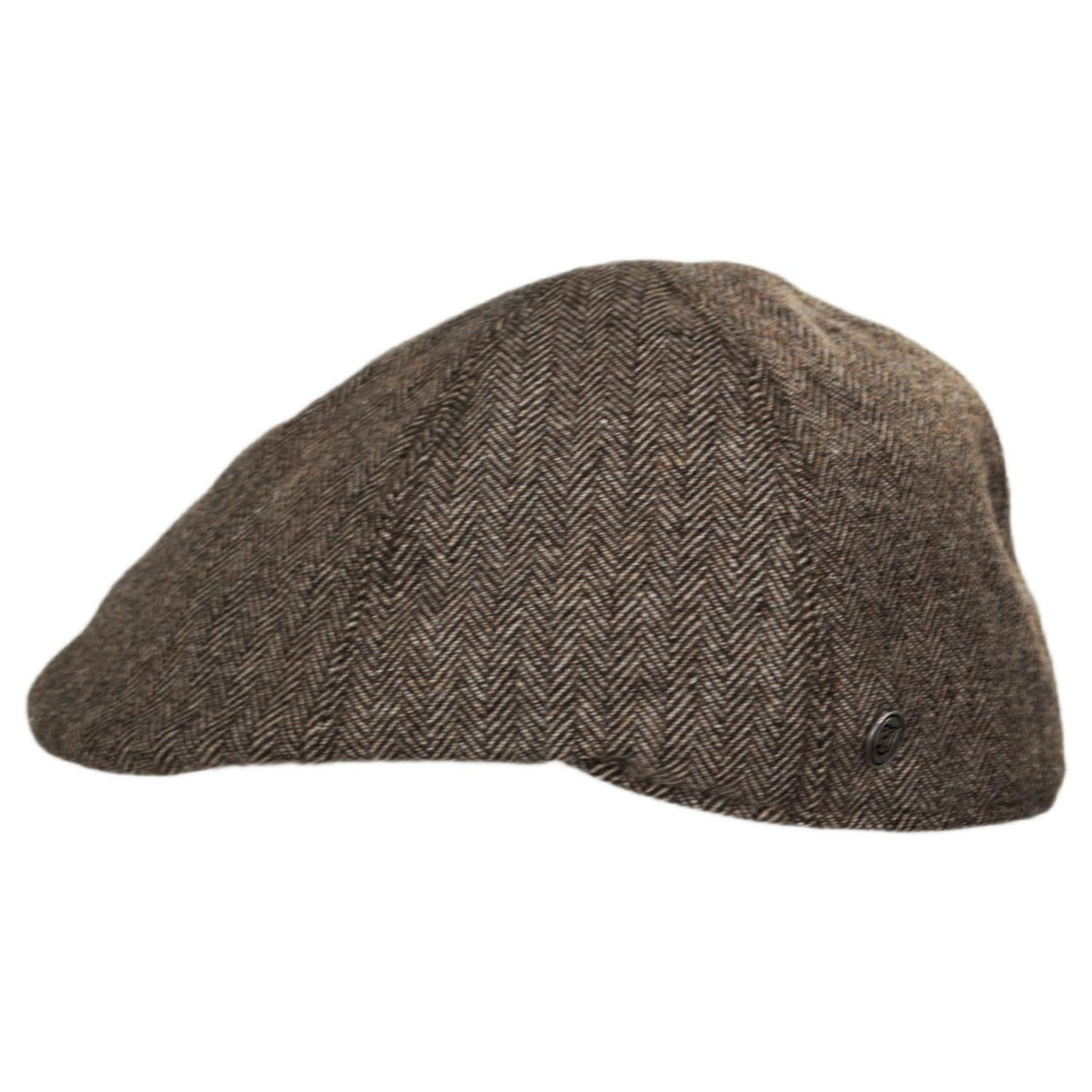 Jaxon Hats | Herringbone Wool Blend Duckbill Ivy Cap | 167552 | profile | BROWN