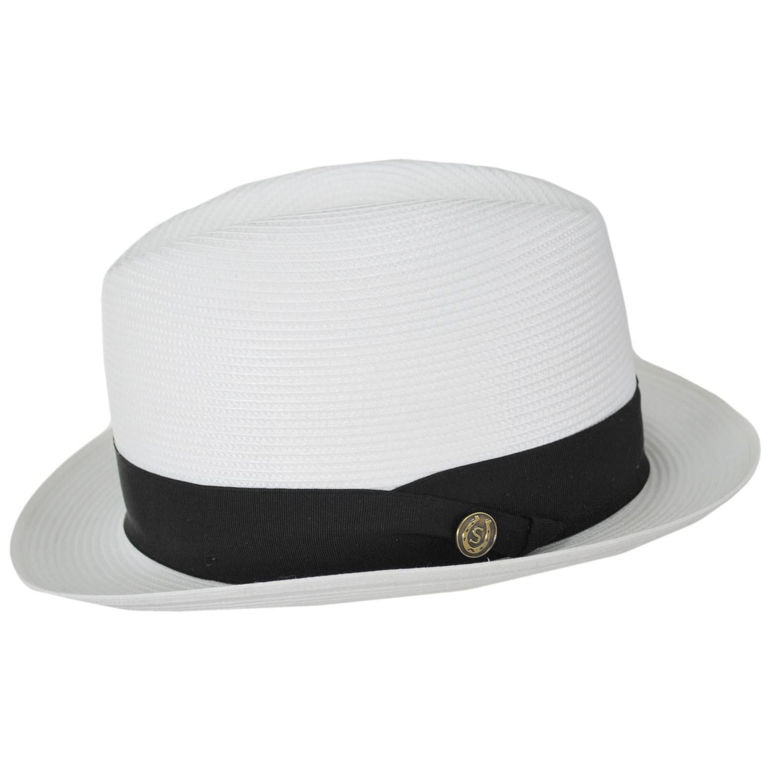 Stetson | Parker Florentine Milan Straw Fedora Hat | 127072 | profile | WHITE