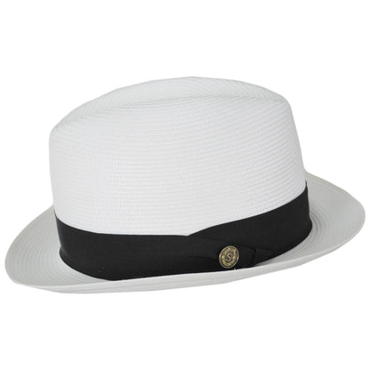 Stetson | Parker Florentine Milan Straw Fedora Hat | 127072 | profile | WHITE