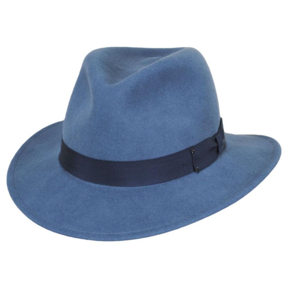 Bailey 1922 | Curtis Wool LiteFelt Safari Fedora Hat | 130019 | lead | VINTAGE BLUE