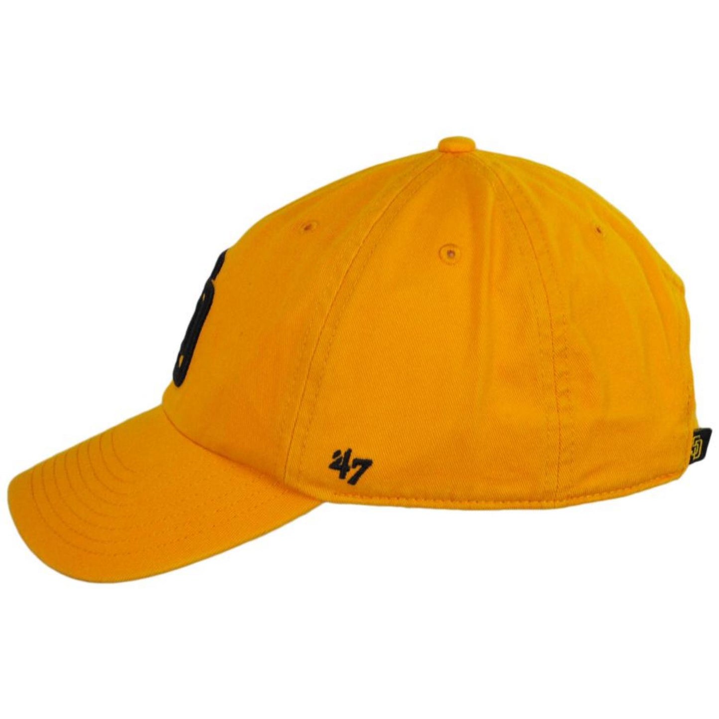 47 Brand | San Diego Padres MLB Clean Up Strapback Baseball Cap Dad Hat | 203003 | profile | GOLD