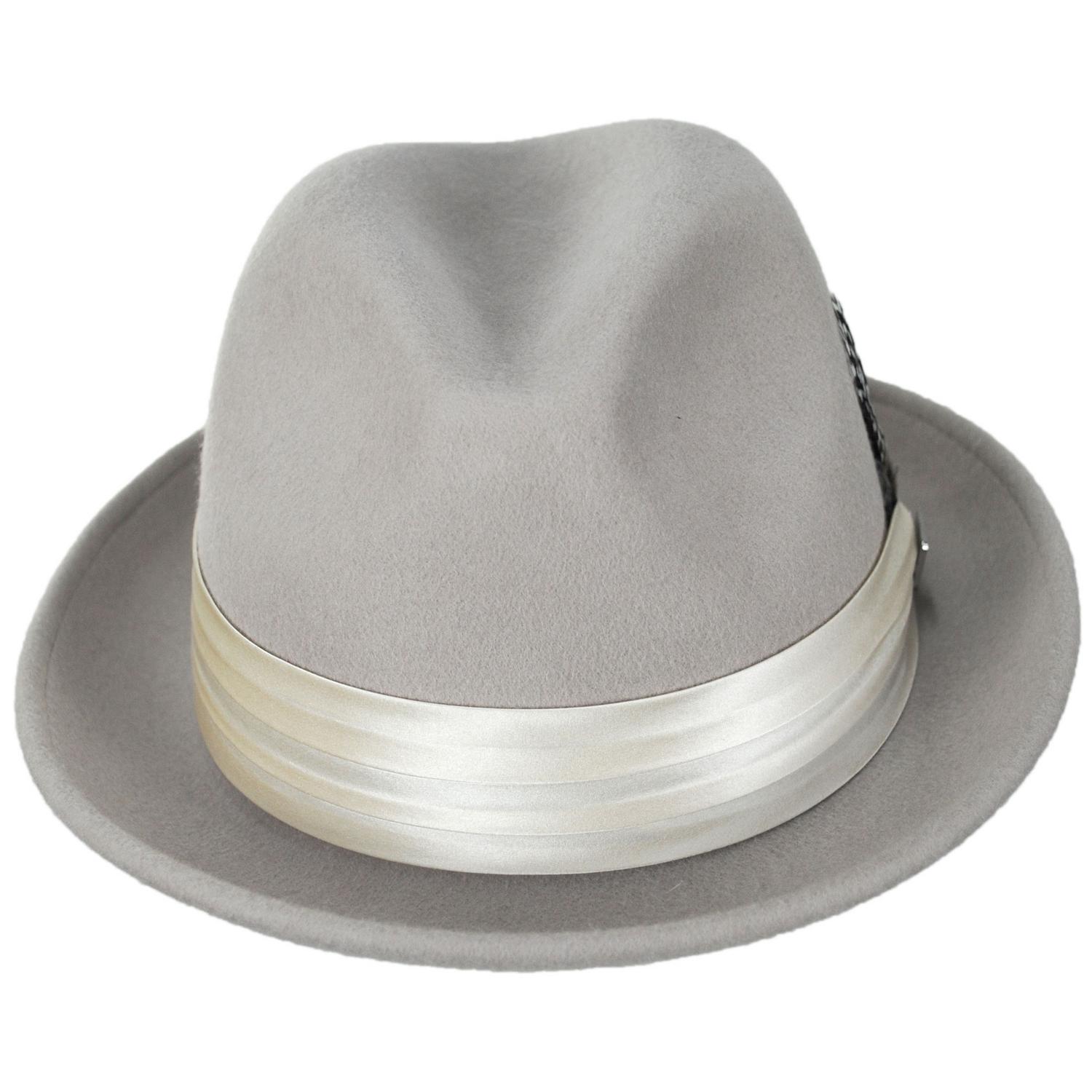Stacy Adams | Crushable Wool Felt Fedora Hat | 130456 | front | CEMENT