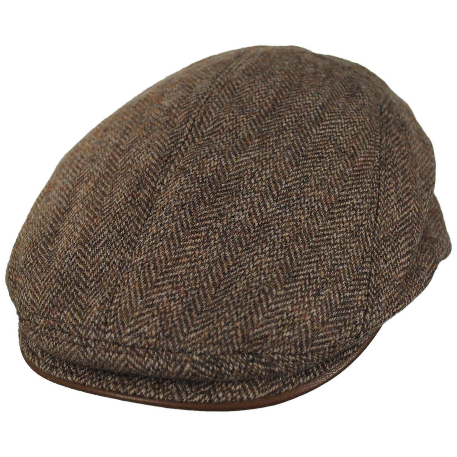 Scala | Dillon Wool Blend Herringbone Ivy Cap | 160164 | lead | BROWN