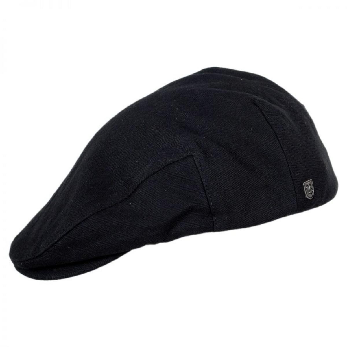 BRIXTON HATS | Hooligan Herringbone Cotton Ivy Cap | 161502 | profile | BLACK