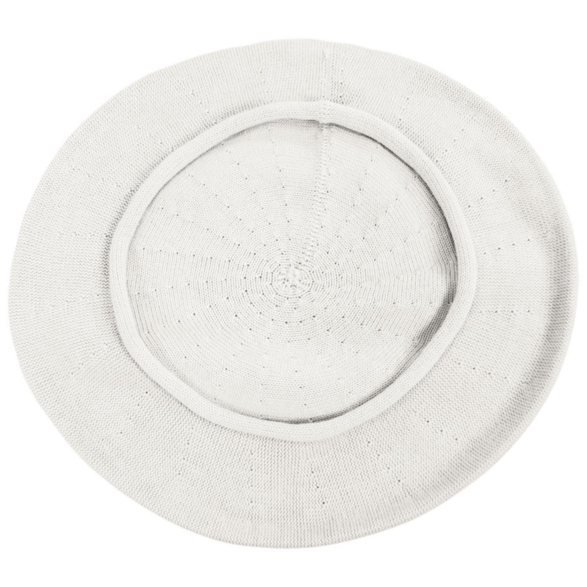 sur la tete | Cotton Beret - 11.5 inch Diameter | 151101 | under | WHITE