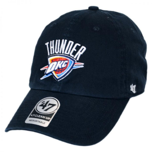 47 Brand | Oklahoma City Thunder NBA Clean Up Strapback Baseball Cap Dad Hat | 204130 | lead | NAVY