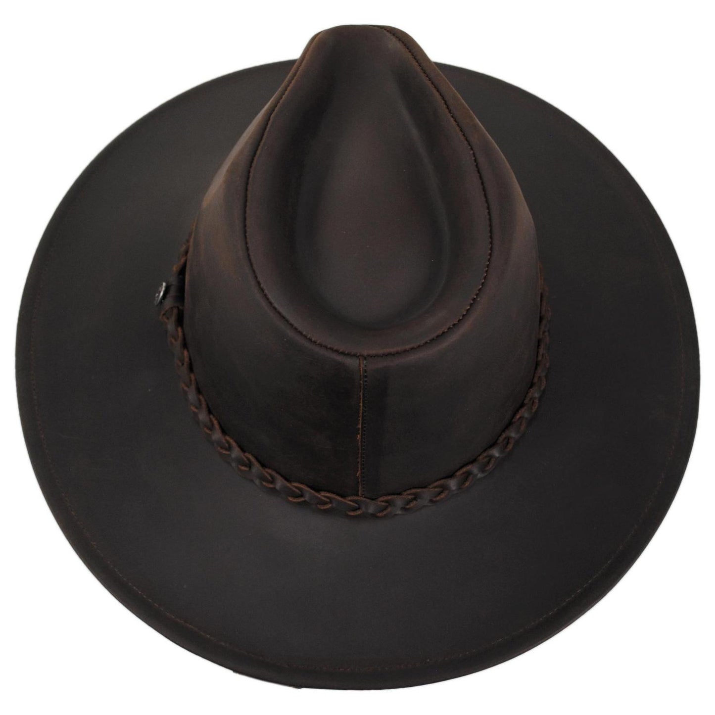 Jaxon Hats | Buffalo Leather Western Hat | 147201 | top | CHOCOLATE