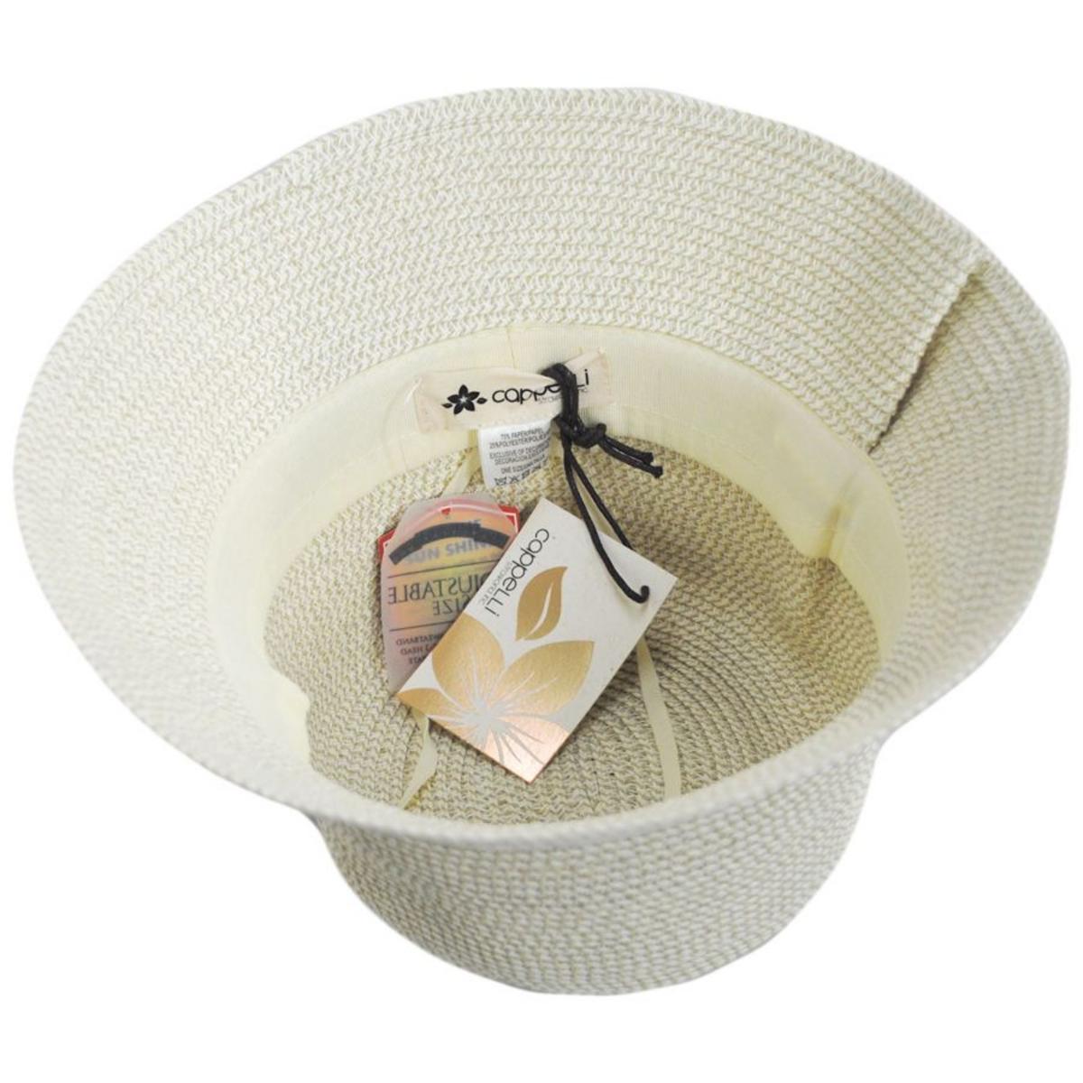 Cappelli Straworld - Edwina Toyo Straw Bucket Hat - 5055875077034 - WHITE
