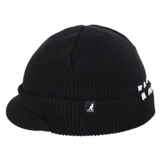 Kangol | Sliced Peak Billed Beanie Hat | 500422 | front | BLACK