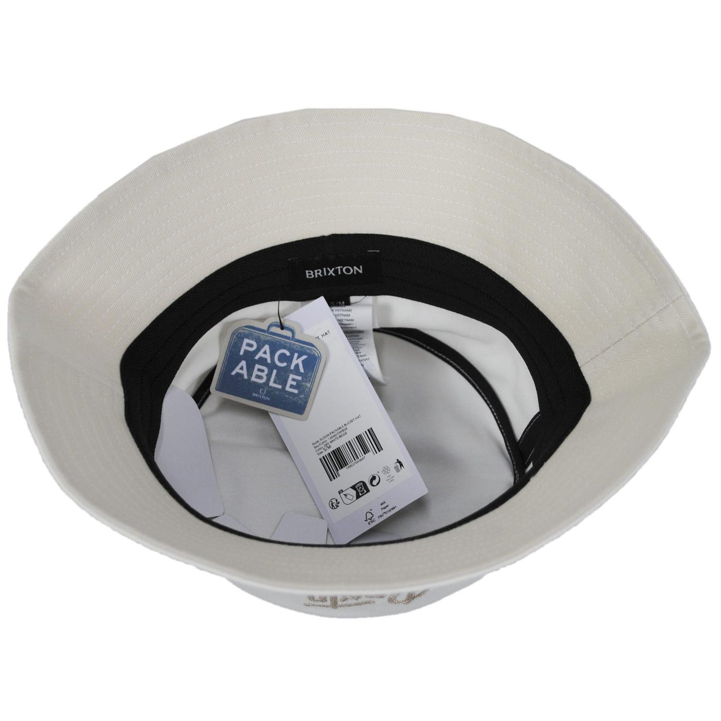 BRIXTON HATS | Eldon Cotton Packable Bucket Hat | 185560 | under | OFF WHITE/BEIGE