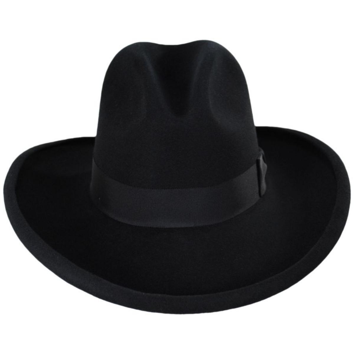 Bailey Western | Clayton Wool/Fur Felt Blend Gus Western Hat | 130025 | front | BLACK