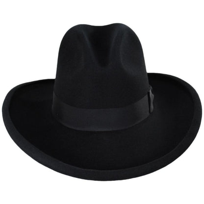Bailey Western | Clayton Wool/Fur Felt Blend Gus Western Hat | 130025 | front | BLACK