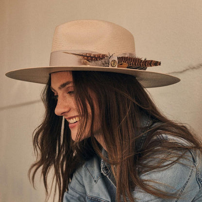 Stetson | Atacama Shantung Straw Fedora Hat | 127043 | lsfone | SILVERBELLY