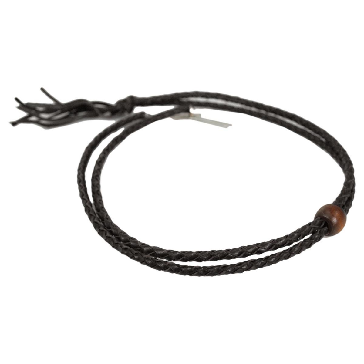 Village Hat Shop | Leather Braid Chin Cord/Strap | 602330 | lead | BLACK